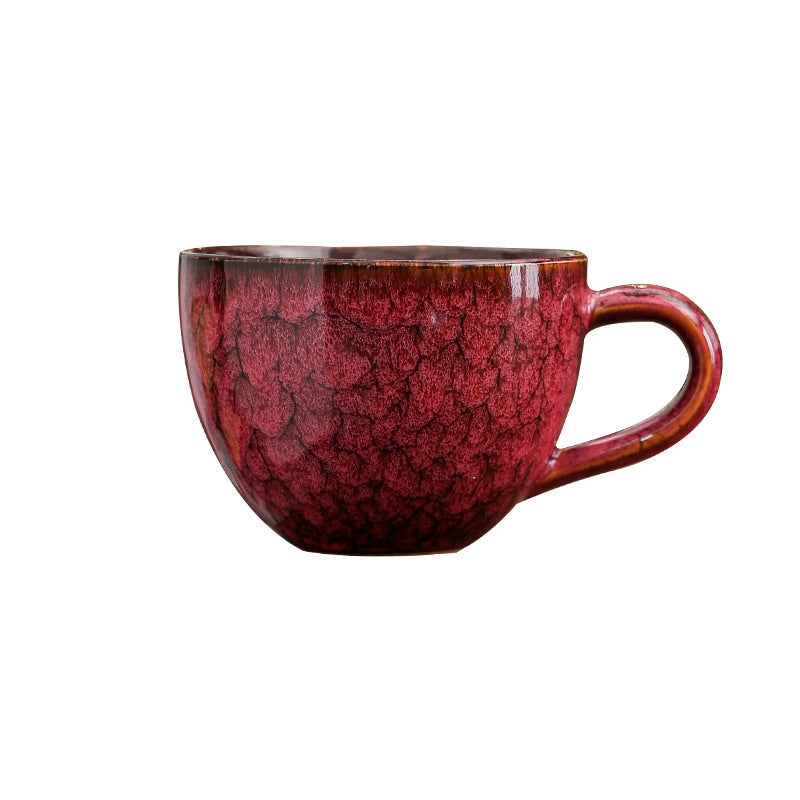 Interior view of Ceravor crimson crackle glaze mug