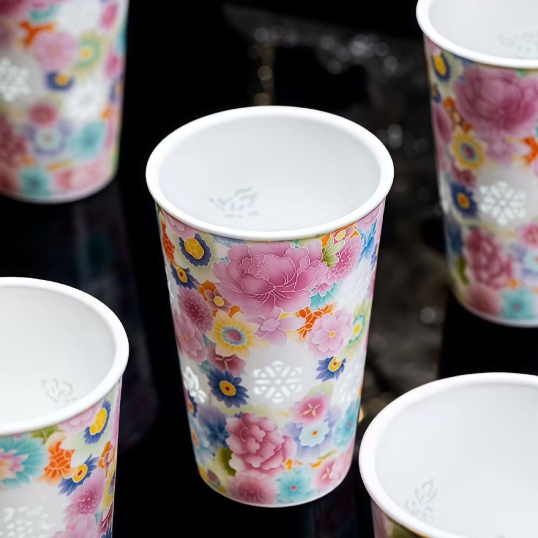 Ceravor Thousand Flowers Pattern Ceramic Multi-Purpose Cup - 380ml