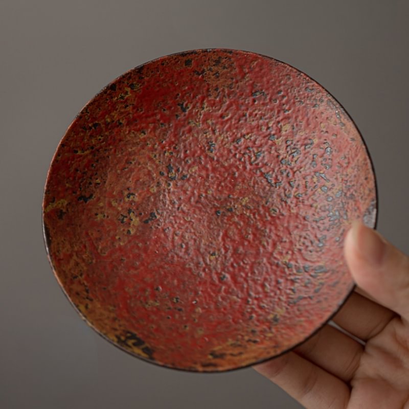 Ceravor Ember Rust Rustic Glaze Ceramic Espresso Cup & Saucer Set | Handmade Coffee Cup