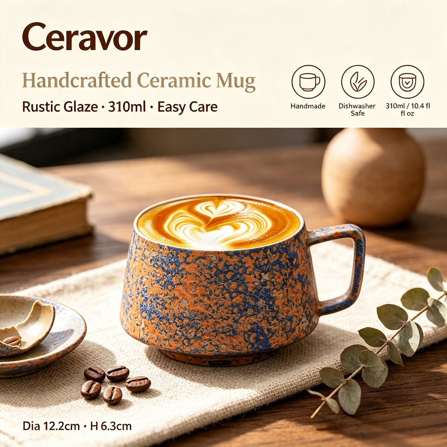 Ceravor Rustic Glaze Handcrafted Ceramic Mug