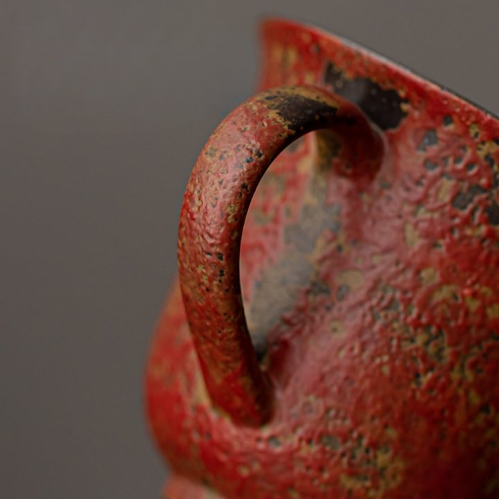 Ceravor Ember Rust Rustic Glaze Ceramic Espresso Cup & Saucer Set | Handmade Coffee Cup