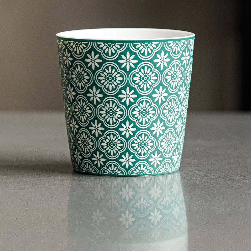 Traditional Treasure‑Pattern Ceramic Coffee Cup