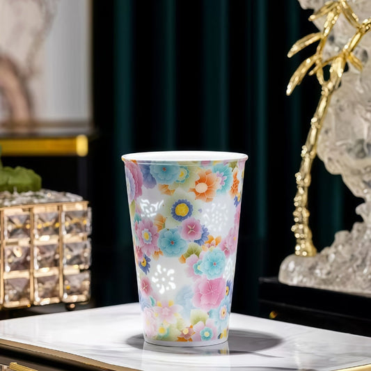 Ceravor Thousand Flowers Pattern Ceramic Multi-Purpose Cup - 380ml
