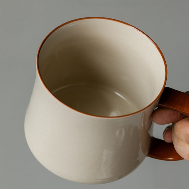 Interior view of the Ceravor ceramic mug held by hand