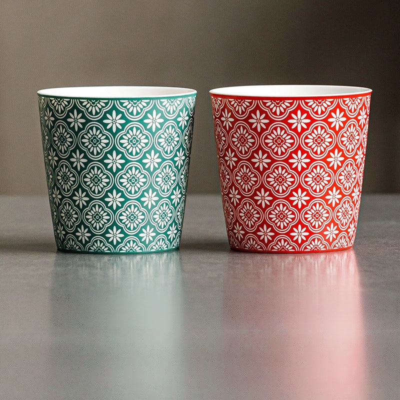Traditional Treasure‑Pattern Ceramic Coffee Cup