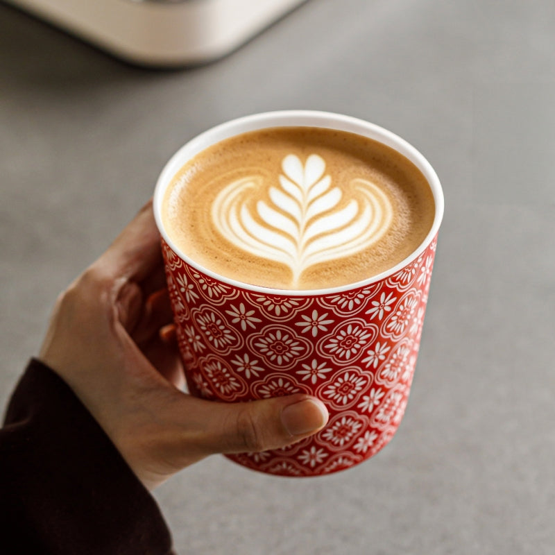 Traditional Treasure‑Pattern Ceramic Coffee Cup
