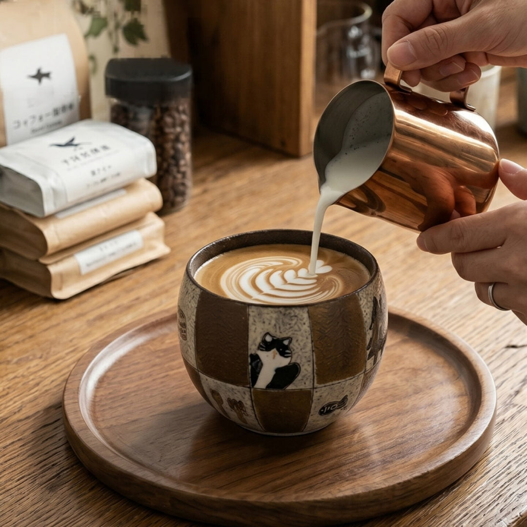 Putting Ceravor patchwork cat ceramic cup into microwave