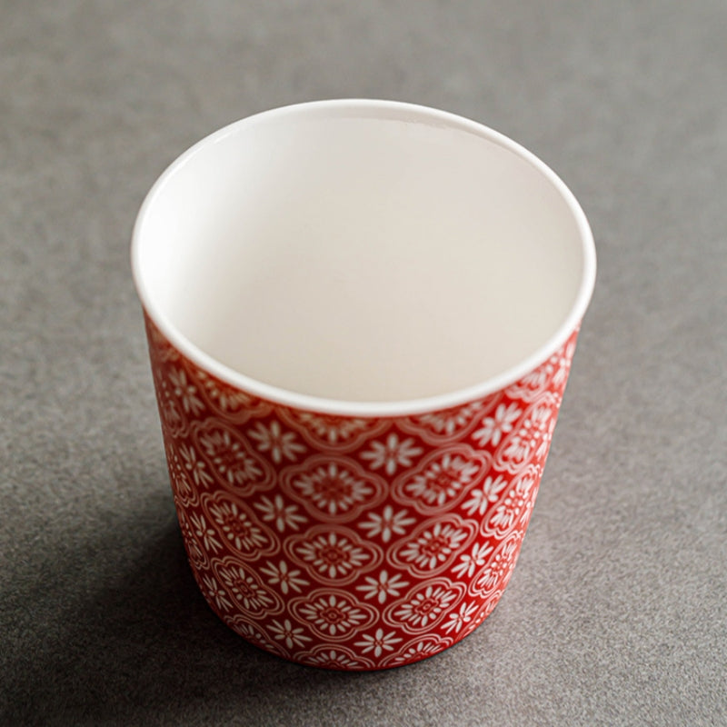 Traditional Treasure‑Pattern Ceramic Coffee Cup