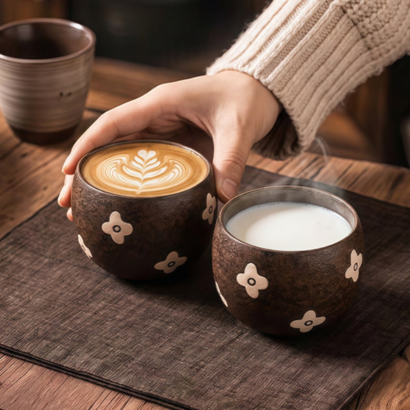 300ml Handmade Floral Ceramic Coffee Cup | Ceravor