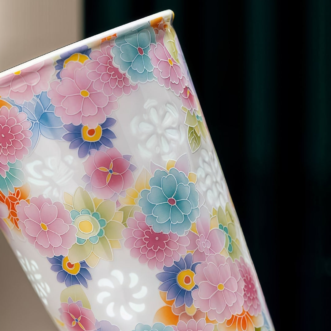 Ceravor Thousand Flowers Pattern Ceramic Multi-Purpose Cup - 380ml