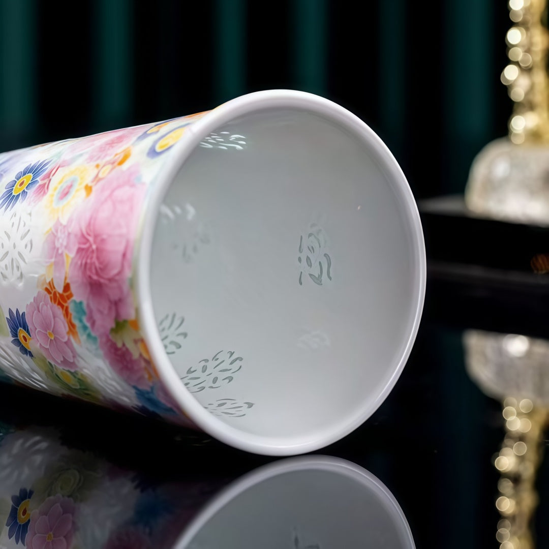Ceravor Thousand Flowers Pattern Ceramic Multi-Purpose Cup - 380ml