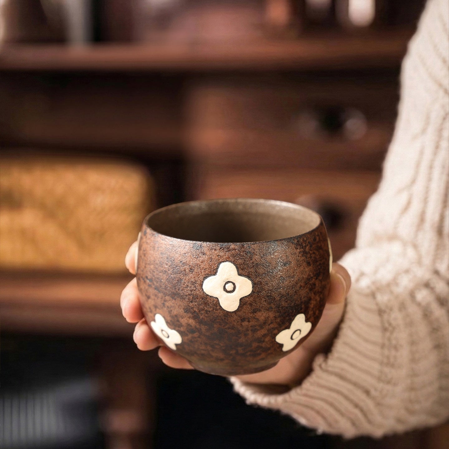 300ml Handmade Floral Ceramic Coffee Cup | Ceravor