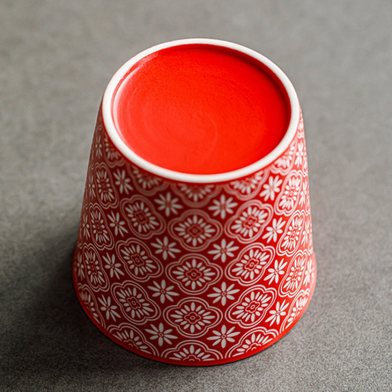 Traditional Treasure‑Pattern Ceramic Coffee Cup