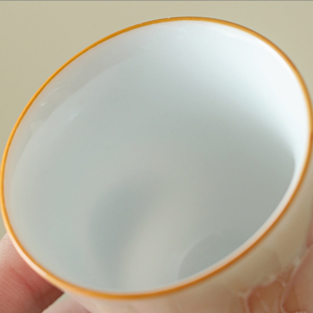 Ceravor floral aroma teacup resting on a wooden table
