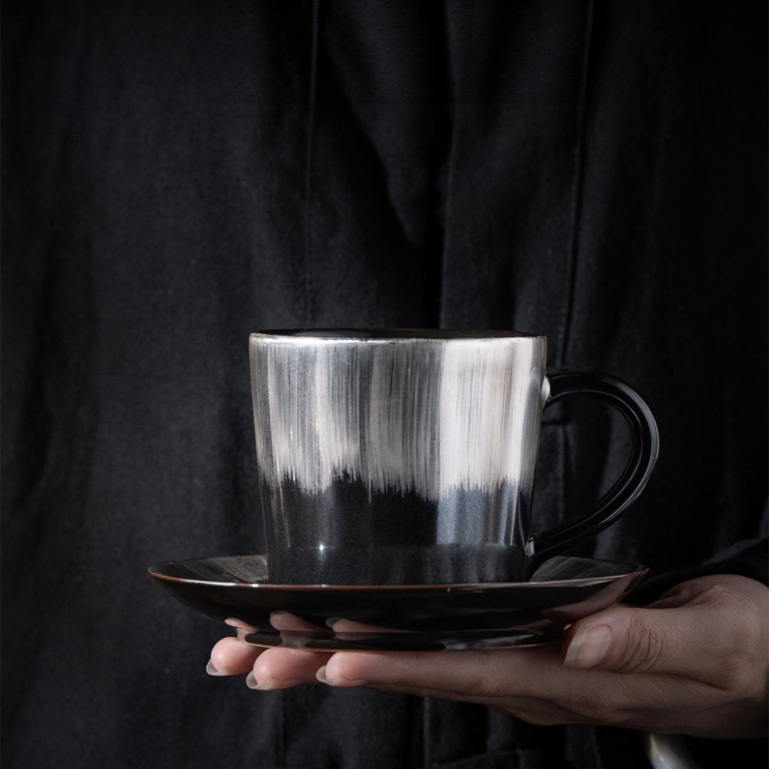 Ceravor white ceramic cup being used for pour-over drip coffee