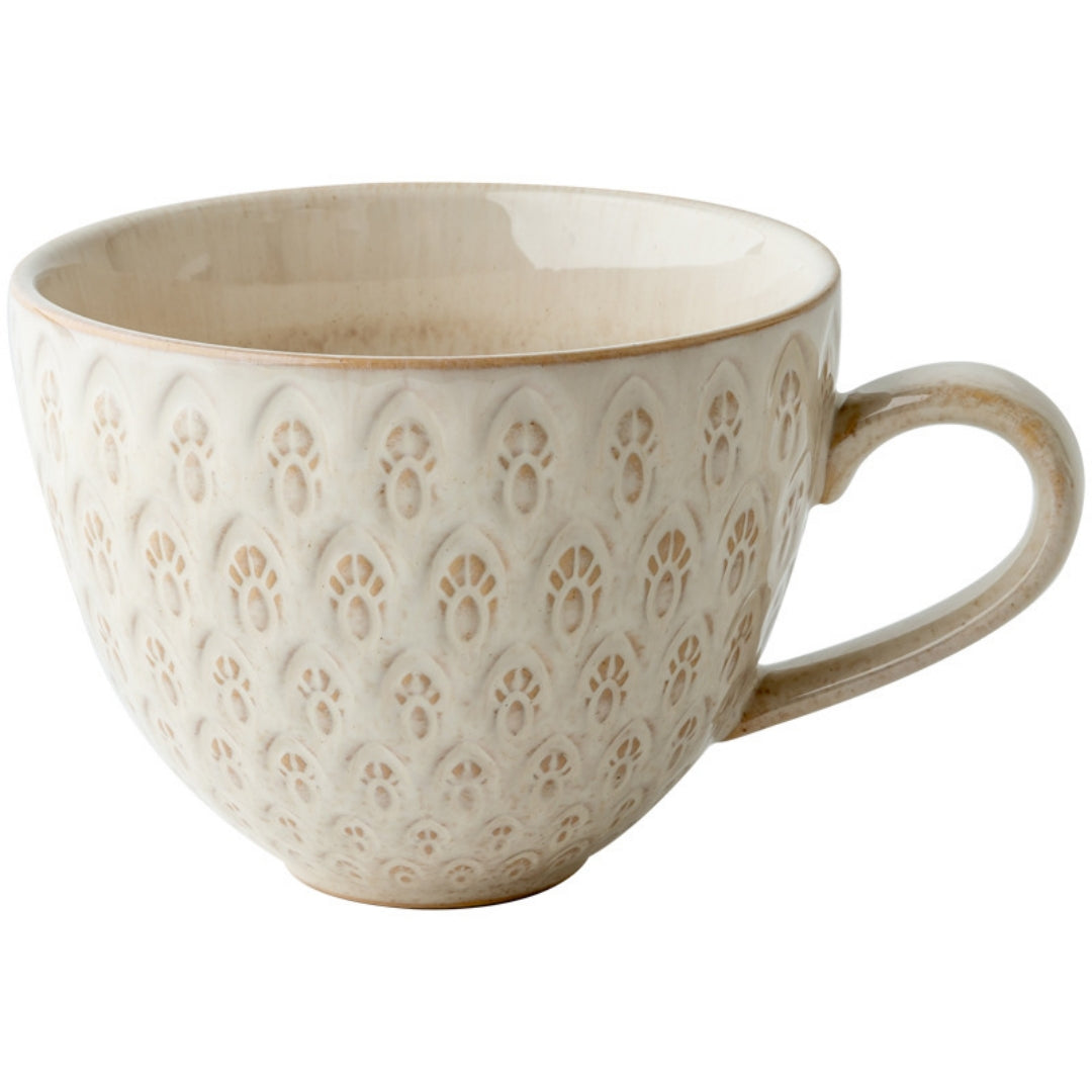 Ceravor Vintage Peacock Relief Ceramic Breakfast Mug