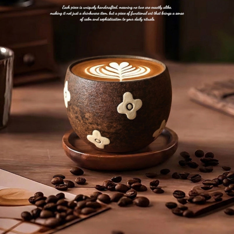 300ml Handmade Floral Ceramic Coffee Cup | Ceravor