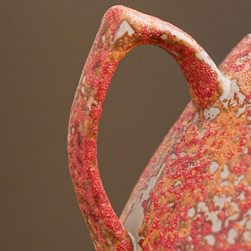 Ceravor Crimson Stardust Rustic Glaze Ceramic Cup & Saucer Set