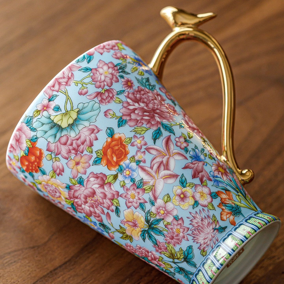 Ceravor Floral Bird Handle Ceramic Mug – 390ml