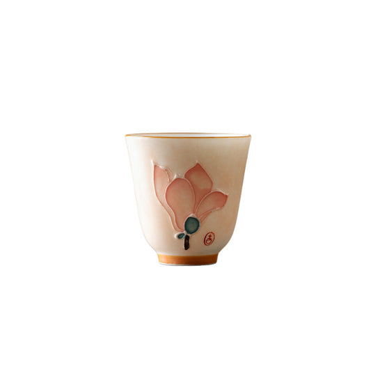 Ceravor floral ceramic aroma teacup full product shot on white background