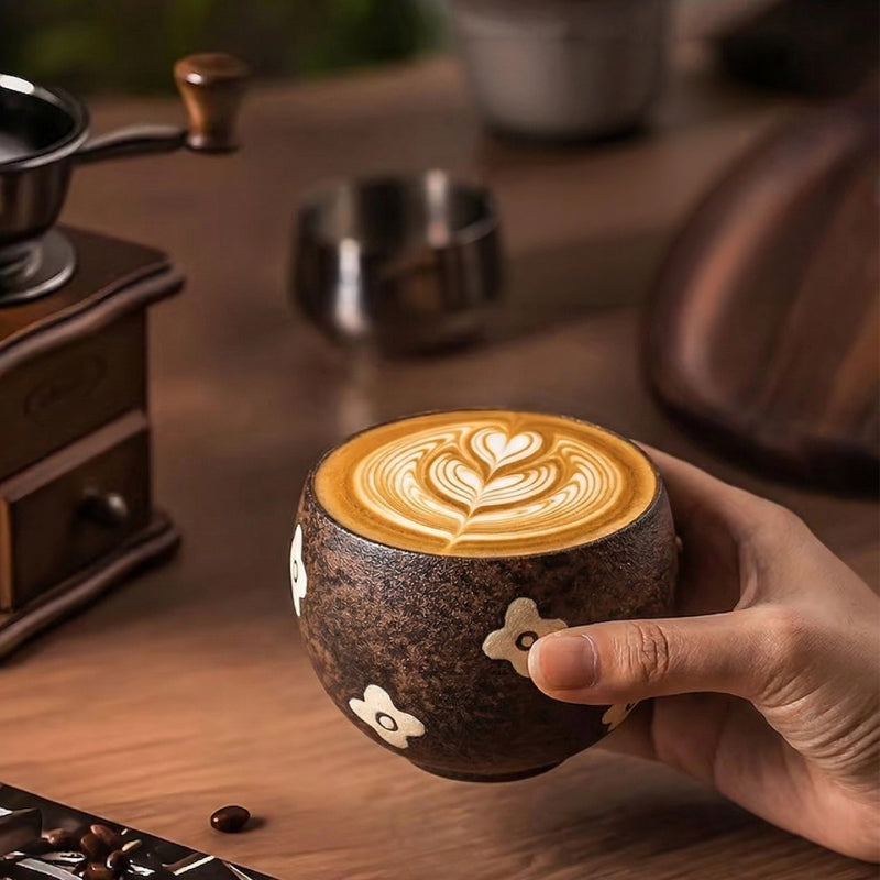300ml Handmade Floral Ceramic Coffee Cup | Ceravor